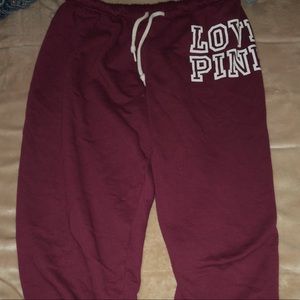 Maroon victoria secret/pink sweatpants